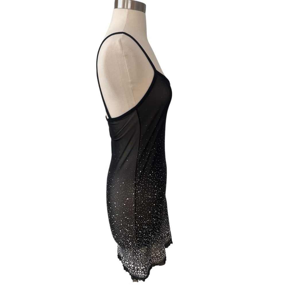 Vintage 80s sheer black white slip dress chemise XS - Picture 7 of 12